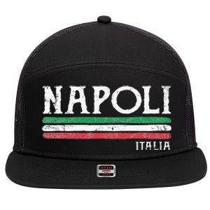 Naples Italy Italian Flag Souvenirs Gift Napoli 7 Panel Mesh Trucker Snapback Hat