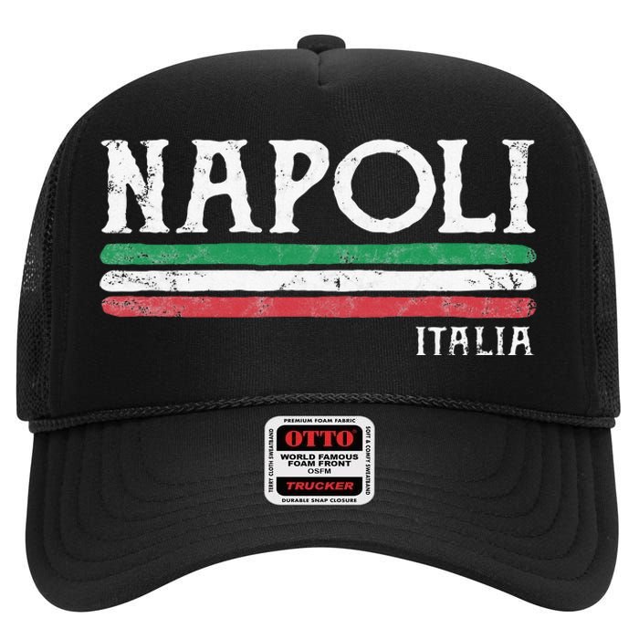 Naples Italy Italian Flag Souvenirs Gift Napoli High Crown Mesh Back Trucker Hat