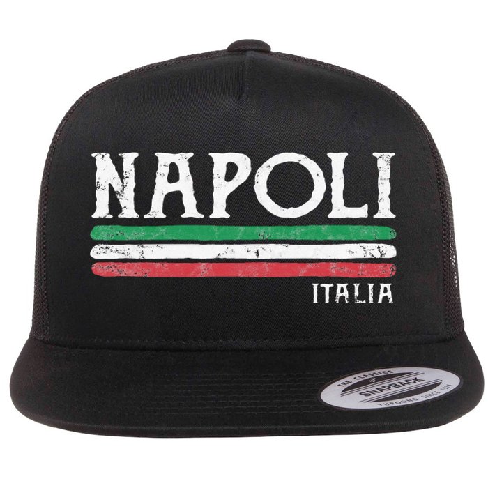 Naples Italy Italian Flag Souvenirs Gift Napoli Flat Bill Trucker Hat