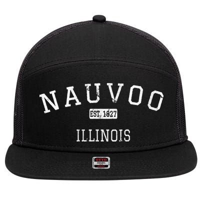 Nauvoo Illinois IL Vintage 7 Panel Mesh Trucker Snapback Hat