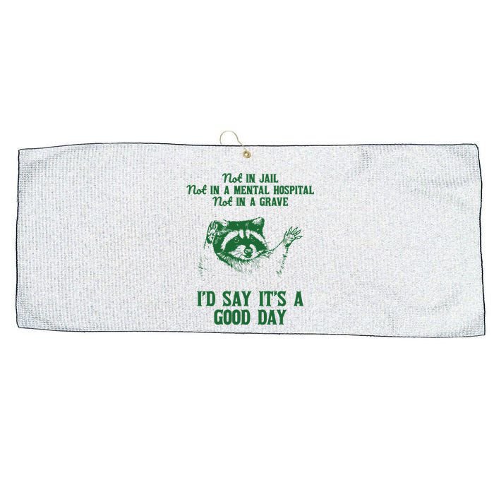 Not In Jail Good Day Retro Large Microfiber Waffle Golf Towel