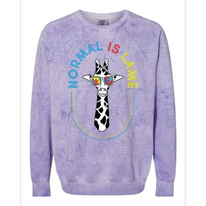 Normal Is Lame - Giraffe Autistic Puzzle Autism Awareness Colorblast Crewneck Sweatshirt