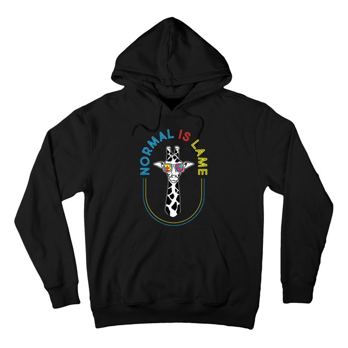 Normal Is Lame - Giraffe Autistic Puzzle Autism Awareness Hoodie