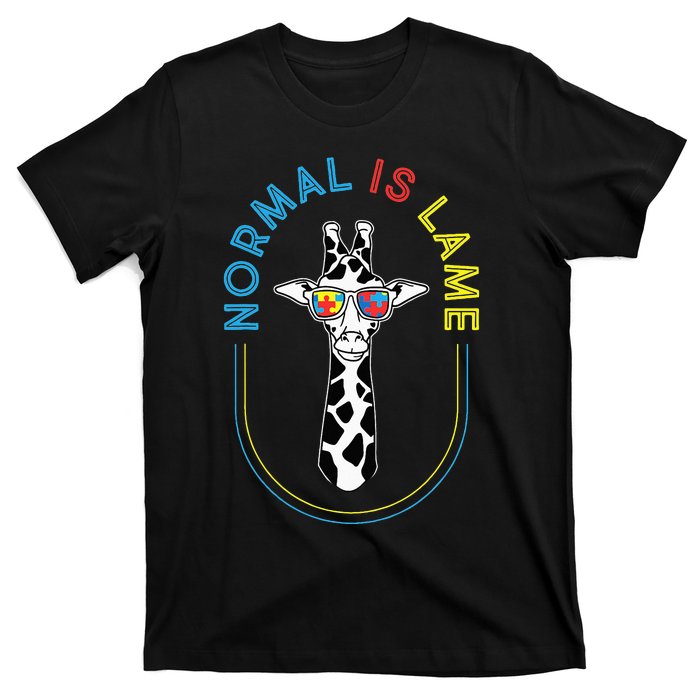 Normal Is Lame - Giraffe Autistic Puzzle Autism Awareness T-Shirt