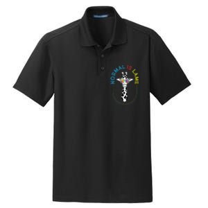 Normal Is Lame - Giraffe Autistic Puzzle Autism Awareness Dry Zone Grid Polo