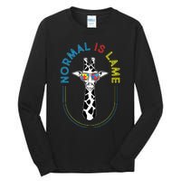 Normal Is Lame - Giraffe Autistic Puzzle Autism Awareness Tall Long Sleeve T-Shirt