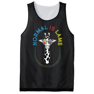 Normal Is Lame - Giraffe Autistic Puzzle Autism Awareness Mesh Reversible Basketball Jersey Tank