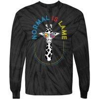 Normal Is Lame - Giraffe Autistic Puzzle Autism Awareness Tie-Dye Long Sleeve Shirt