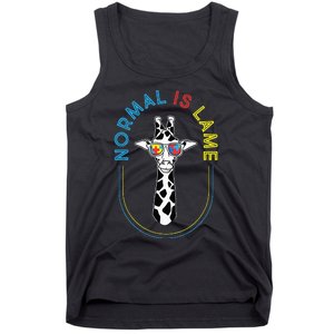 Normal Is Lame - Giraffe Autistic Puzzle Autism Awareness Tank Top