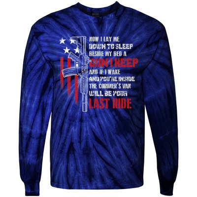 Now I Lay Me Down to Sleep Beside My Bed a Gun Lover Tie-Dye Long Sleeve Shirt