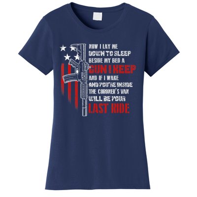 Now I Lay Me Down to Sleep Beside My Bed a Gun Lover Women's T-Shirt