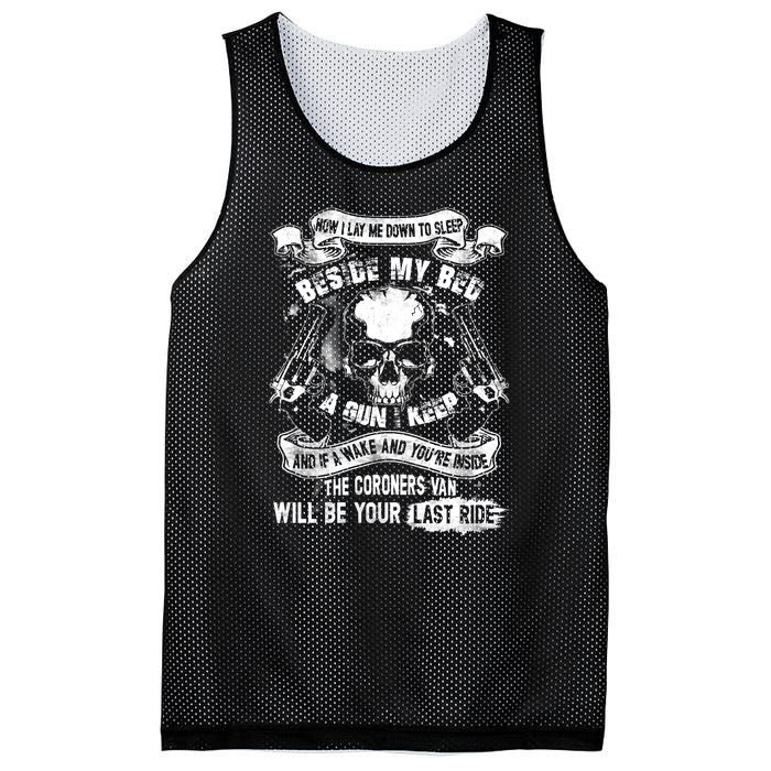 Now I Lay Me Down To Sleep Beside My Bed A Gun I Keep And If I Wake And You’re I Mesh Reversible Basketball Jersey Tank