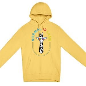 Normal Is Lame Giraffe Autistic Puzzle Autism Awareness Premium Pullover Hoodie