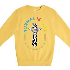 Normal Is Lame Giraffe Autistic Puzzle Autism Awareness Premium Crewneck Sweatshirt