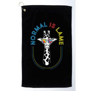 Normal Is Lame Giraffe Autistic Puzzle Autism Awareness Platinum Collection Golf Towel