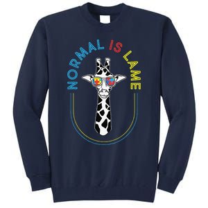 Normal Is Lame Giraffe Autistic Puzzle Autism Awareness Tall Sweatshirt