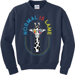 Normal Is Lame Giraffe Autistic Puzzle Autism Awareness Kids Sweatshirt