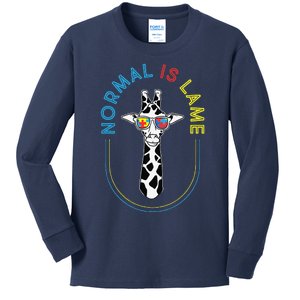 Normal Is Lame Giraffe Autistic Puzzle Autism Awareness Kids Long Sleeve Shirt