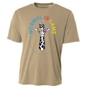 Normal Is Lame Giraffe Autistic Puzzle Autism Awareness Cooling Performance Crew T-Shirt