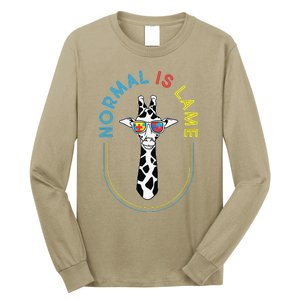 Normal Is Lame Giraffe Autistic Puzzle Autism Awareness Long Sleeve Shirt