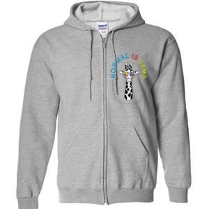 Normal Is Lame Giraffe Autistic Puzzle Autism Awareness Full Zip Hoodie