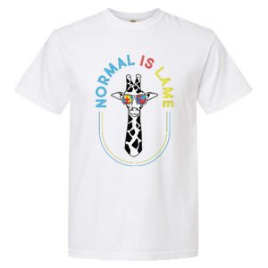 Normal Is Lame Giraffe Autistic Puzzle Autism Awareness Garment-Dyed Heavyweight T-Shirt