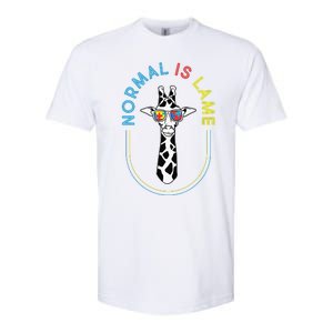 Normal Is Lame Giraffe Autistic Puzzle Autism Awareness Softstyle CVC T-Shirt