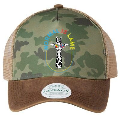 Normal Is Lame Giraffe Autistic Puzzle Autism Awareness Legacy Tie Dye Trucker Hat