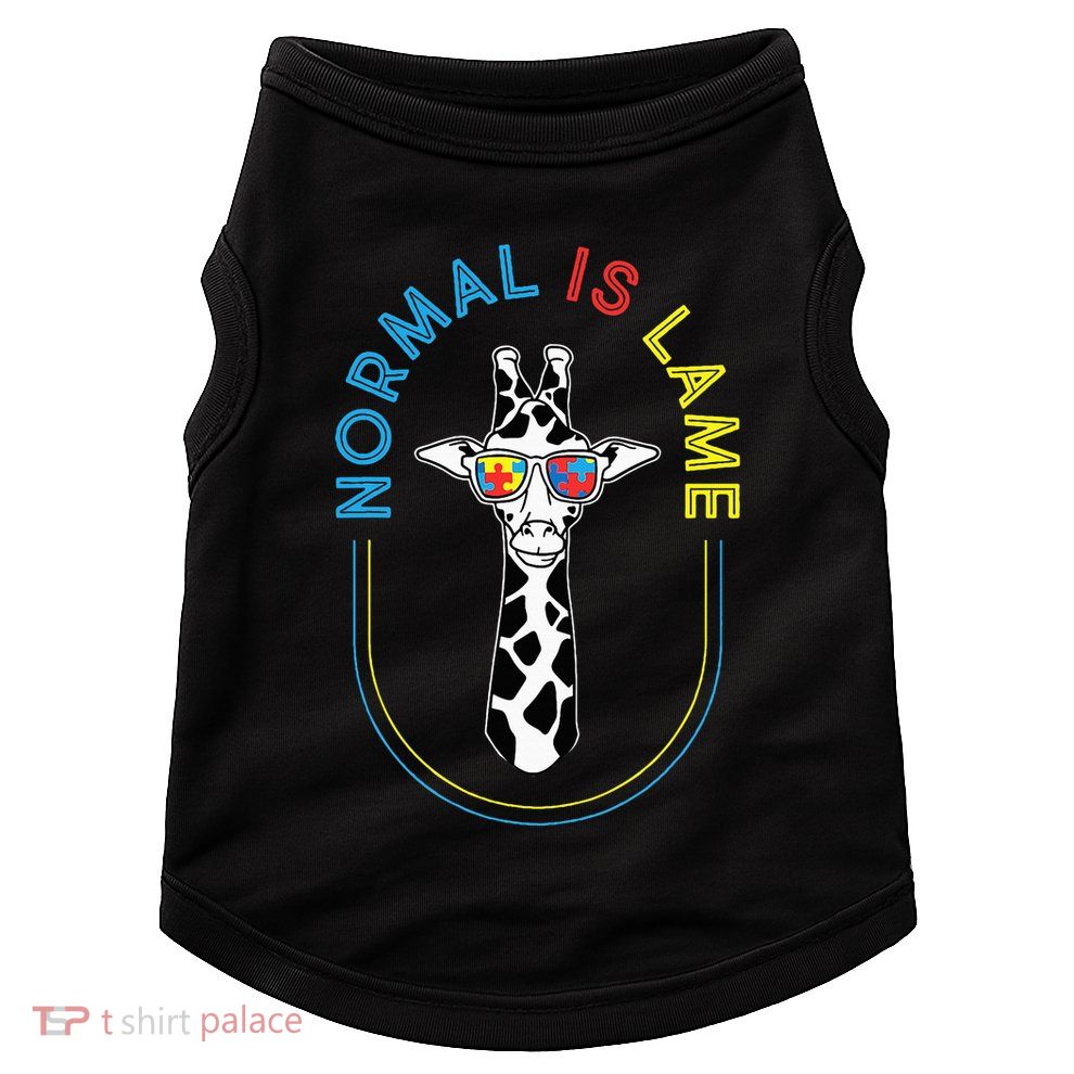 Normal Is Lame Giraffe Autistic Puzzle Autism Awareness Doggie Tank