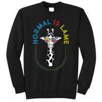 Normal Is Lame Giraffe Autistic Puzzle Autism Awareness Sweatshirt