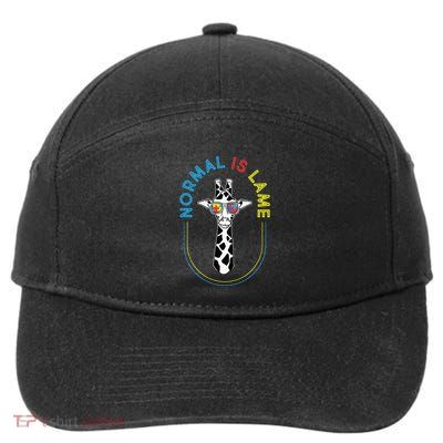 Normal Is Lame Giraffe Autistic Puzzle Autism Awareness 7-Panel Snapback Hat