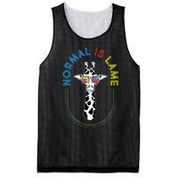 Normal Is Lame Giraffe Autistic Puzzle Autism Awareness Mesh Reversible Basketball Jersey Tank