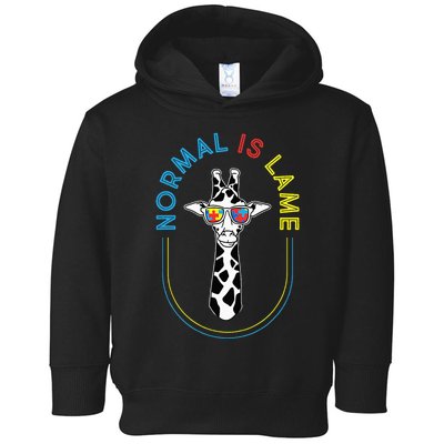 Normal Is Lame Giraffe Autistic Puzzle Autism Awareness Toddler Hoodie