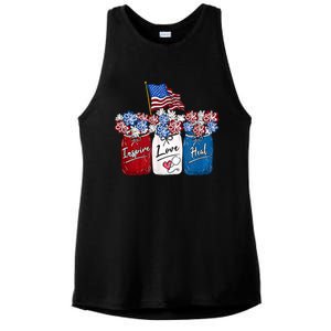 Nurse Inspire Love Heal American Flag Nurse Life 4th Of July Gift Ladies PosiCharge Tri-Blend Wicking Tank