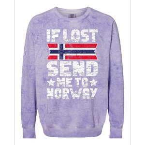 Norwegian If Lost Send Me To Norway  Colorblast Crewneck Sweatshirt