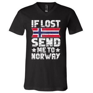 Norwegian If Lost Send Me To Norway  V-Neck T-Shirt