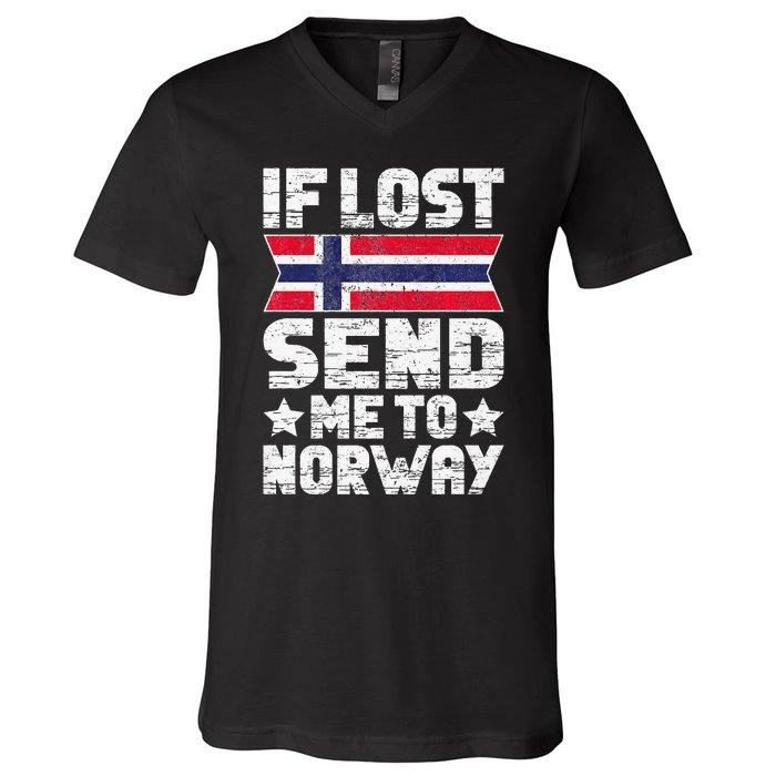 Norwegian If Lost Send Me To Norway  V-Neck T-Shirt