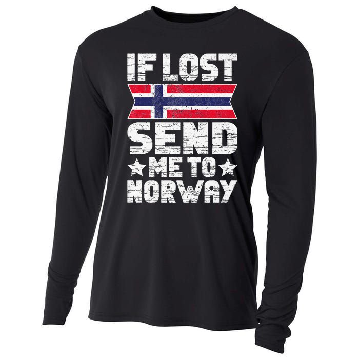 Norwegian If Lost Send Me To Norway  Cooling Performance Long Sleeve Crew