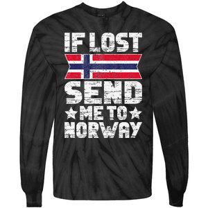 Norwegian If Lost Send Me To Norway  Tie-Dye Long Sleeve Shirt