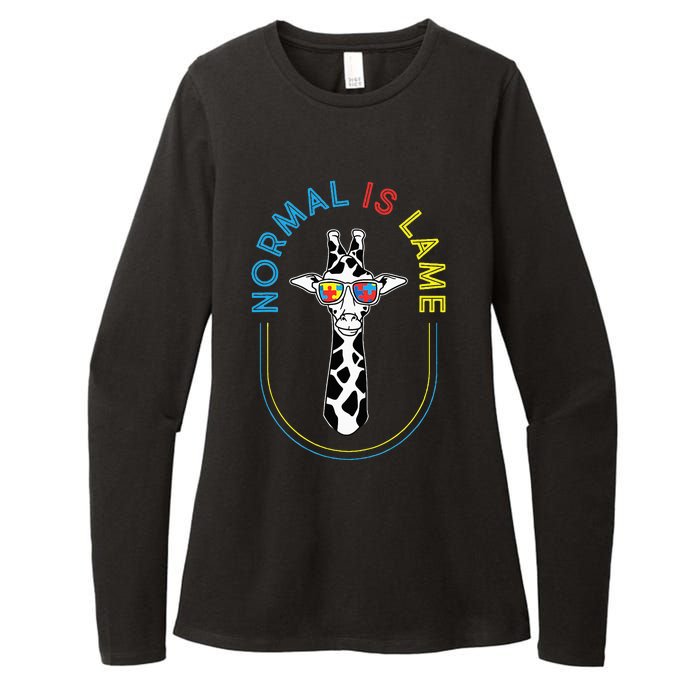 Normal Is Lame Giraffe Autistic Puzzle Autism Awareness Womens CVC Long Sleeve Shirt