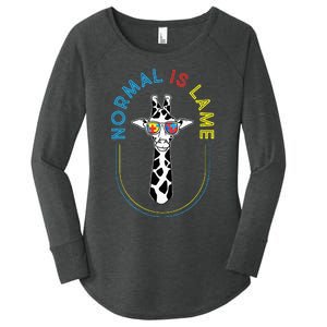 Normal Is Lame Giraffe Autistic Puzzle Autism Awareness Women's Perfect Tri Tunic Long Sleeve Shirt