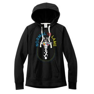 Normal Is Lame Giraffe Autistic Puzzle Autism Awareness Women's Fleece Hoodie