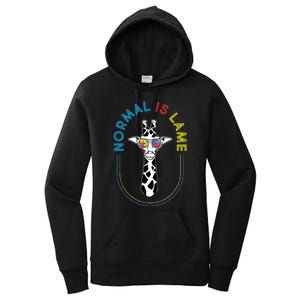 Normal Is Lame Giraffe Autistic Puzzle Autism Awareness Women's Pullover Hoodie