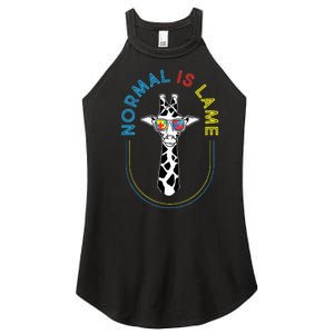 Normal Is Lame Giraffe Autistic Puzzle Autism Awareness Women's Perfect Tri Rocker Tank