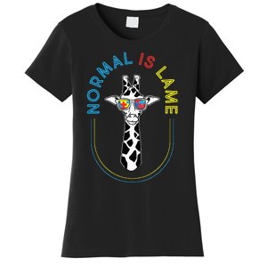 Normal Is Lame Giraffe Autistic Puzzle Autism Awareness Women's T-Shirt