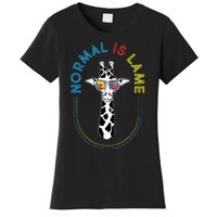 Normal Is Lame Giraffe Autistic Puzzle Autism Awareness Women's T-Shirt