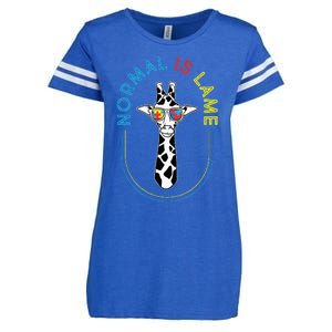 Normal Is Lame Giraffe Autistic Puzzle Autism Awareness Enza Ladies Jersey Football T-Shirt