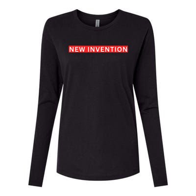 New Invention Logo Womens Cotton Relaxed Long Sleeve T-Shirt