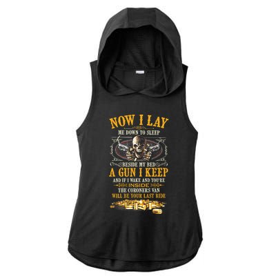 Now I Lay Me Down To Sleep Beside My Bed A Gun I Keep Ladies PosiCharge Tri-Blend Wicking Draft Hoodie Tank