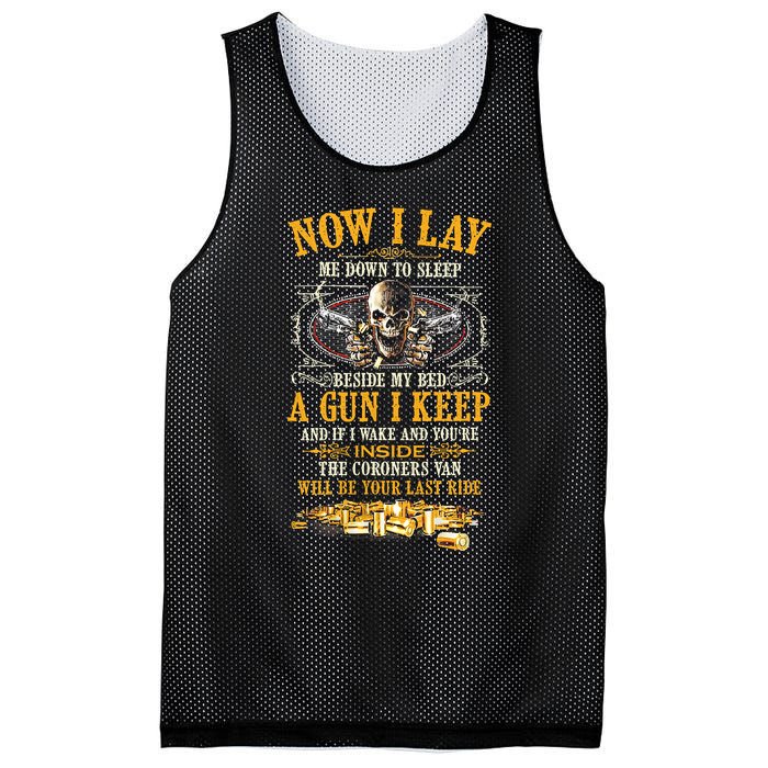 Now I Lay Me Down To Sleep Beside My Bed A Gun I Keep Mesh Reversible Basketball Jersey Tank